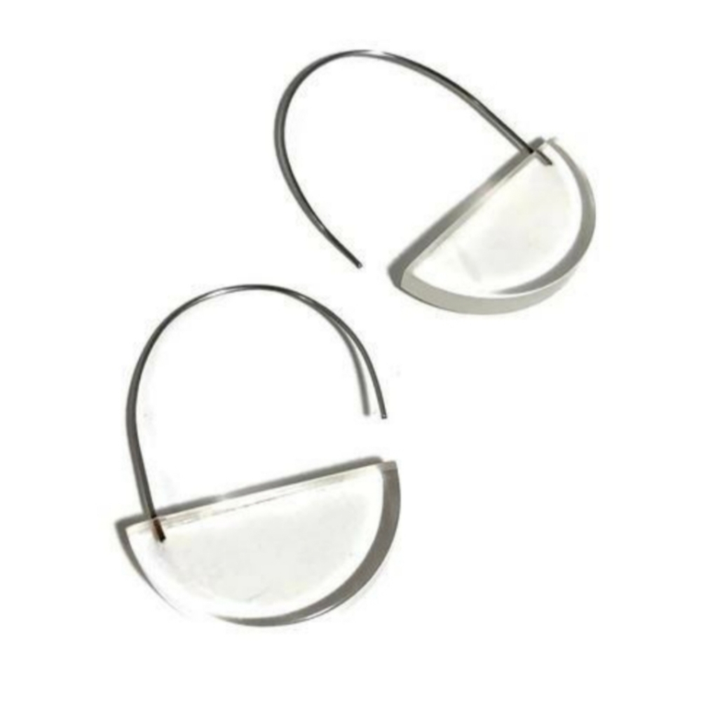 ♻️Half Circle Basket Hoop Earrings *Eco-friendly